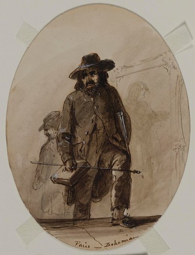 Paris, boheme, embryo Scheffer eller Delacroix af Alfred Jacob Miller