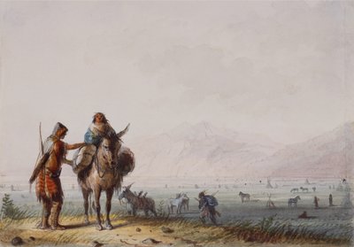Shoshone Root Diggers, ca. 1837 (pen og blæk og akvarel på papir) af Alfred Jacob Miller