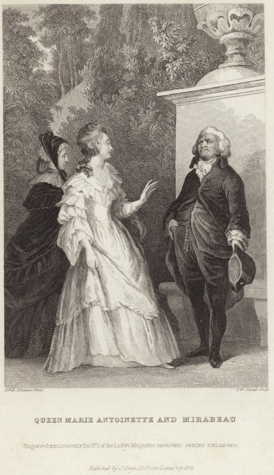 Dronning Marie Antoinette og Honore Gabriel Riqueti af Alfred Johannot