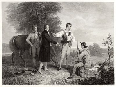 Capture of Major Andre, efter Asher B. Durand, ca. 1846 (gravering) af Alfred Jones