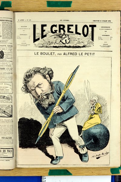 Omslag til "" Le Grelot"", nummer 119, Satirisk i farver af Alfred Le Petit