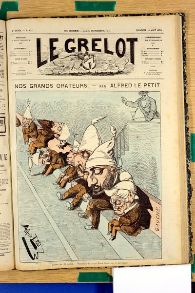 Omslag til "" Le Grelot"", nummer 175, Satirisk i farver af Alfred Le Petit