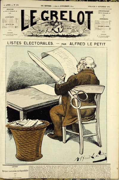 Illustration til forsiden af Le Grelot, nr. 178 af Alfred Le Petit