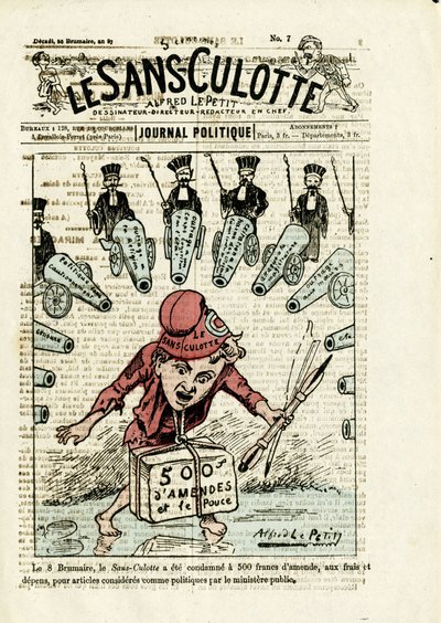 Illustration til forsiden af Le Sans-culotte, nr. 7 af Alfred Le Petit