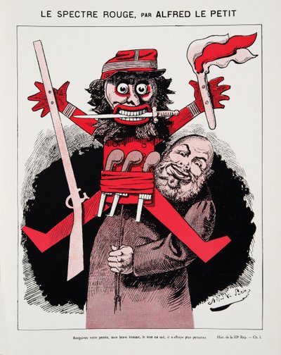 The Red Spectre, fra History of the Third Republic, Vol. I, Politisk historie, pub.1933 (farve litho) af Alfred Le Petit
