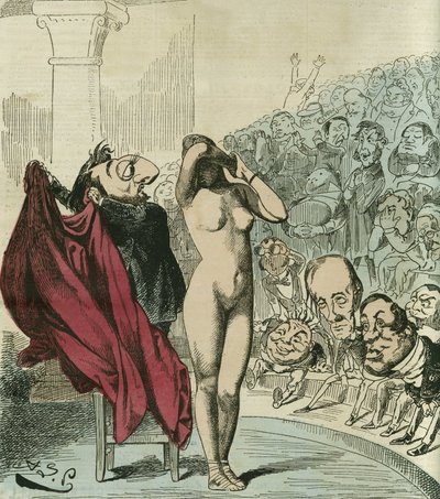 Den nye phryne, ifølge et maleri af Gerome, ville Phryne være Republique afsløret. i "" L