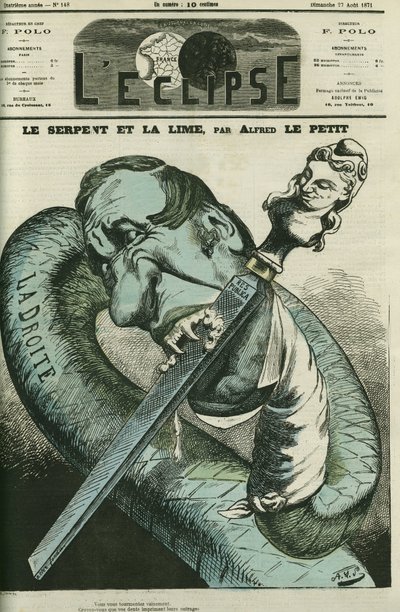 Slangen og filen, højre-slangen filer sine tænder på republikken. Cover i "" L