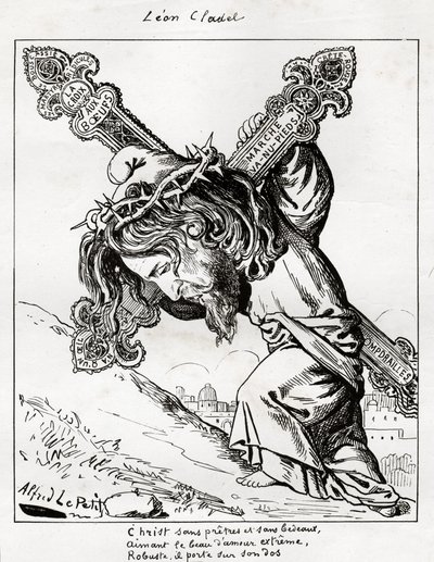 karikatur af Leon Cladel, ca. 1875-80 (gravering) af Alfred Le Petit