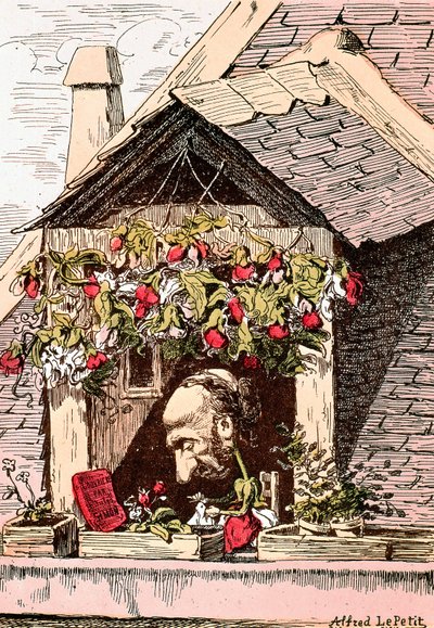 tegneserie af forfatter Jules Simon (1814-1896), forfatter til "l
