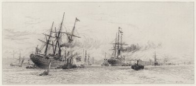 Forsendelse på Mersey (ætsning) af Alfred Louis Brunet Debaines