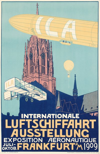 Reklameplakat for den internationale ballonudstilling i Frankfurt i 1909 af Alfred Nathaniel Oppenheim