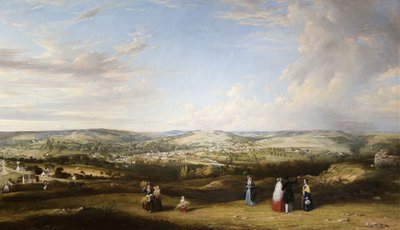 Stroud fra nær Rodborough Fort, Gloucestershire af Alfred Newland Smith