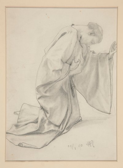 Munk knælende af Alfred Parsons