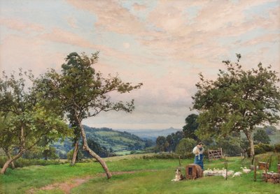 The Duck Pen (akvarel) af Alfred Parsons