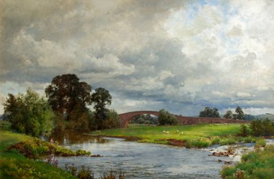 Thorverton Bridge (olie på lærred) af Alfred Parsons