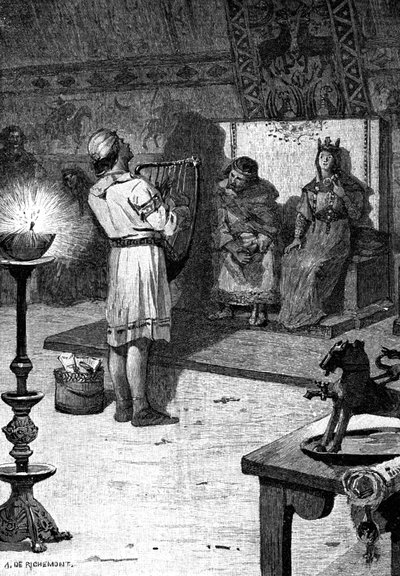 The minstrel Blondel, begyndelsen af det 20. århundrede (illustration) af Alfred Paul Marie (after) Richemont