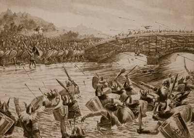 Slaget ved Maldon, 991, illustration fra "Hutchinson