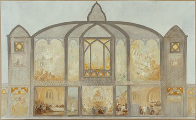 Skitse til Saint-Jean de Montmartre-kirken, ca. 1900 (olie) af Alfred Plauzeau
