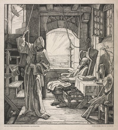 Dødedansen: Døden som en ven, 1850. af Alfred Rethel