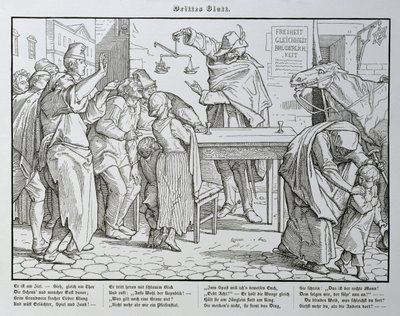 Døden foran et værtshus, fra "En anden dødedans" udgivet af Georg Wigand i Leipzig 1849 af Alfred Rethel