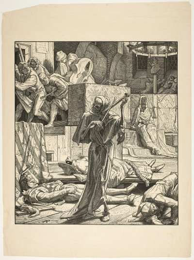 Death the Strangler, Det første udbrud af kolera ved et maskebal i Paris, 1831 af Alfred Rethel