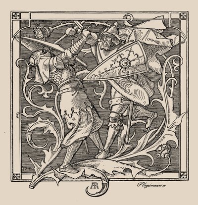 Nibelungen. Hagen af ​​Troneck dræber Iring, 1840-1841. af Alfred Rethel