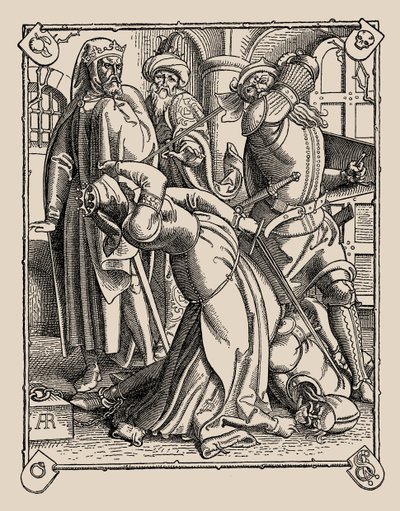 Nibelungen. Hvordan Gunther og Hagen og Kriemhild blev dræbt, 1840-1841. af Alfred Rethel