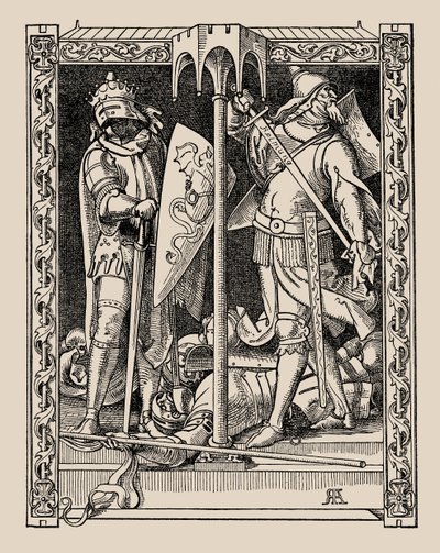 Nibelungen. Hvordan Sir Dietrichs mænd alle blev dræbt, 1840-1841. af Alfred Rethel