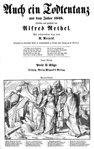 Totentanz 1848: Døden sendes til Jorden af Alfred Rethel