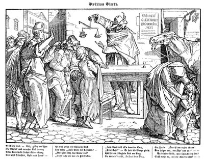 Totentanz 1848: Døden beviser, at alle mennesker er lige af Alfred Rethel