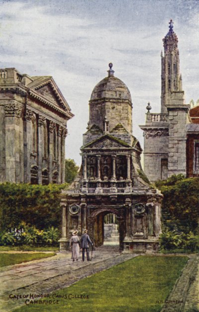Cambridge: Gate of Honour, Caius College (farve litho) af Alfred Robert Quinton