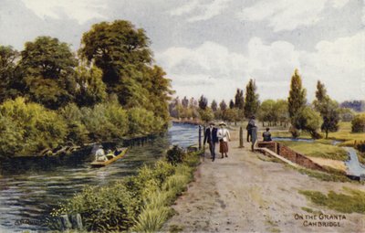 Cambridge: On the Granta (farve litho) af Alfred Robert Quinton