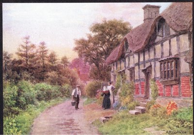 Aften, Elmley Castle, Worcester, fra The Cottages and the Village Life of Rural England udgivet af Dent & Sons Limited af Alfred Robert Quinton