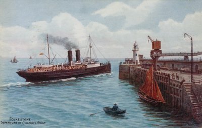 Folkestone, Kanalbådens Afgang af Alfred Robert Quinton