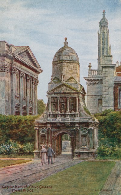 Gate of Honour, Caius College, Cambridge (farve litho) af Alfred Robert Quinton