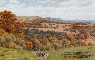 Highdown Hill (over Goring), nær Worthing, ser mod Seven Sisters og Beachy Head af Alfred Robert Quinton
