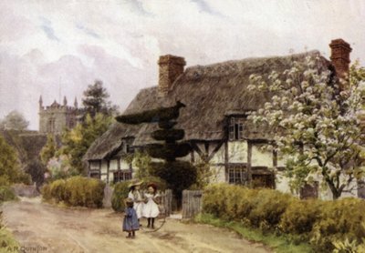 Norton, nær Evesham, Worcester (farve litho) af Alfred Robert Quinton