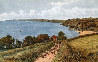 Start Bay og Blackpool Sands, fra Stoke Fleming, S Devon af Alfred Robert Quinton