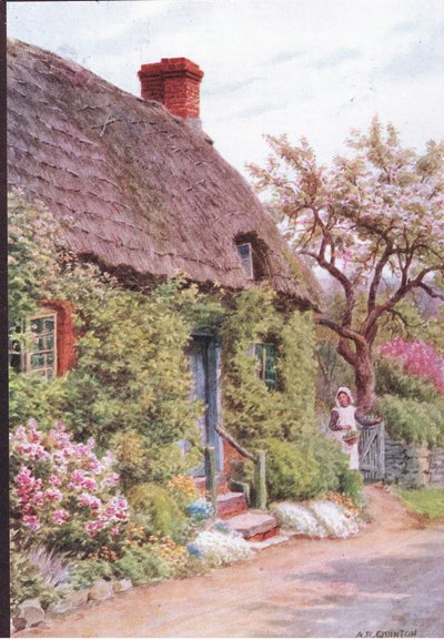The Cottage Door, Elmley Castle, Worcester, fra The Cottages and the Village Life of Rural England udgivet af Dent & Sons Limited af Alfred Robert Quinton