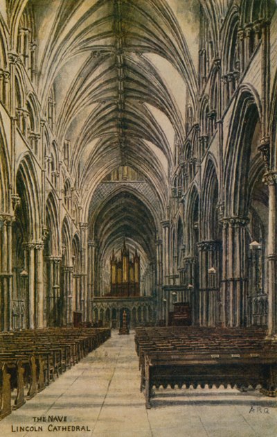 The Nave, Lincoln Cathedral af Alfred Robert Quinton