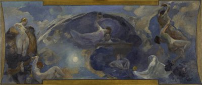 Skitse til Petit Palais, sydgalleriet: Poesi - Drama, mellem 1906 og 1914 (olie på lærred) af Alfred Roll