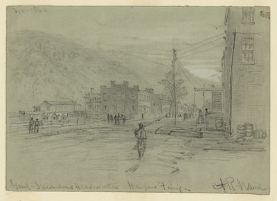 Genl. Stevensons hovedkvarter-Harpers færge af Alfred Rudolph Waud