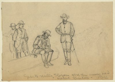 Grant skriver telegram om, at hæren havde krydset Rapidan af Alfred Rudolph Waud