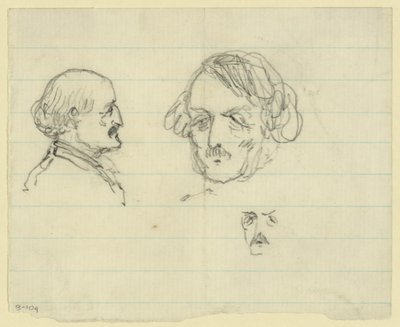 Tre busteportrætter, herunder Benjamin Butler af Alfred Rudolph Waud