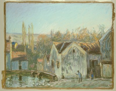 Et hjørne af Moret-sur-Loing af Alfred Sisley