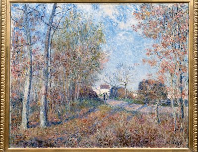 Et hjørne af træ med sabloner eller vejen til træmalmen (skovkanten af Fontainebleau, nær Moret-sur-Loing) Maleri af Alfred Sisley (1839-1899) 1883 Dim. 0,6x0,73 m Paris, musee d