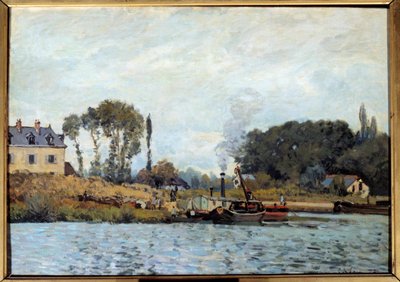Båd ved Bougival-slusen Maleri af Alfred Sisley (1839-1899) 1873 Søn. 0,46x0,65 m Paris, musee d