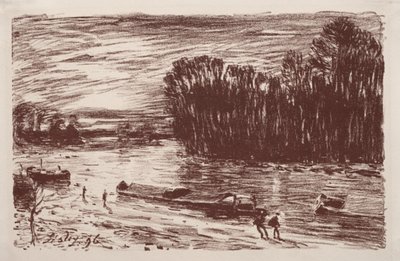 Loings bredder, nær Saint-Mammès af Alfred Sisley