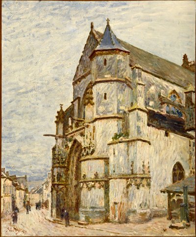 Kirke ved Moret efter regnen, 1894 af Alfred Sisley