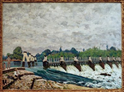 Molesey-dæmningen ved Hampton Court af Alfred Sisley